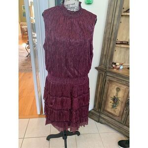 NWT MSK Sleeveless Metallic Fit + Flare Dress